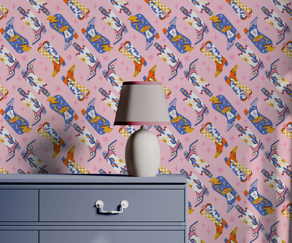 Bobbi Beck Memphis Cosmic Cowboy Boot Wallpaper