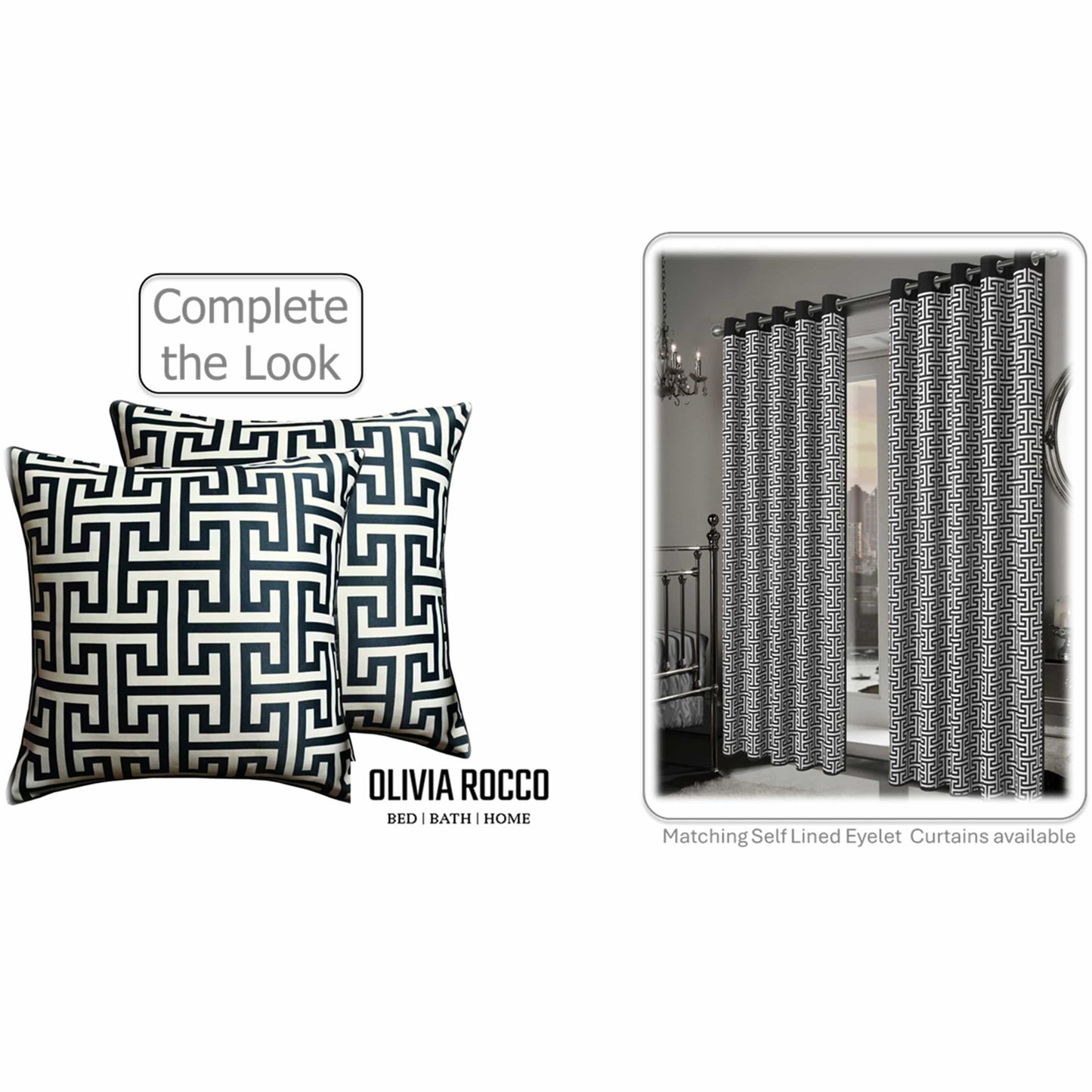 Milano Black 2 Pack Scatter Cushion Covers Soft Touch Decorative Throw Pillows with Hidden Zipper for Sofa or Bed by OLIVIA ROCCO