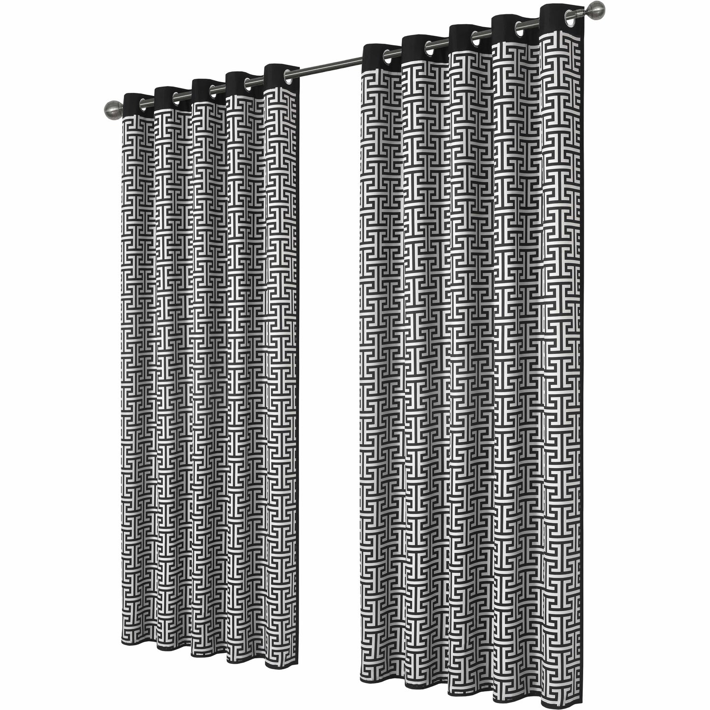 Milano Geometric Blackout Curtains Thermal Insulated Eyelet Pair Light-Blocking Window Drapes for Stylish Home Decor by OLIVIA ROCCO