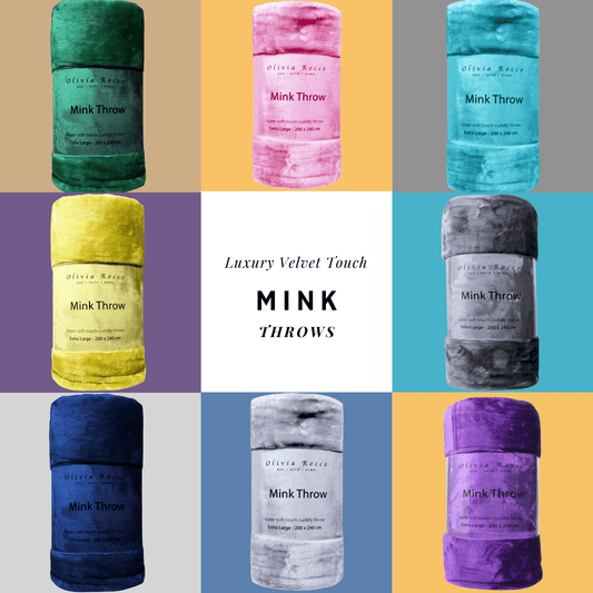 Mink Faux Fur Velvet Touch Extra Large Luxury Throw Blanket Soft Warm and Calming Colours for Bed & Sofa by OLIVIA ROCCO