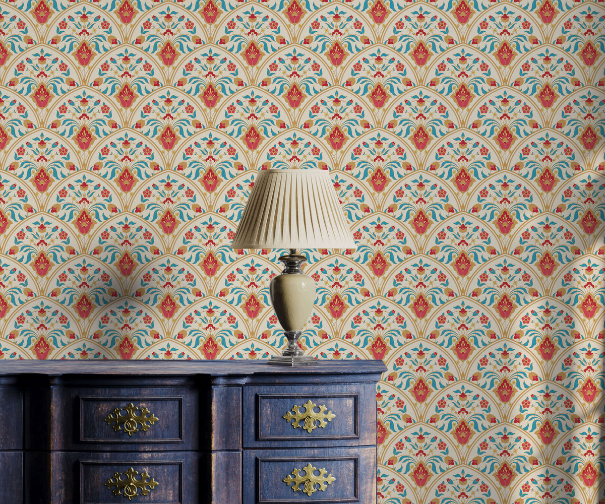 Bobbi Beck Monterrey Scalloped Floral Wallpaper
