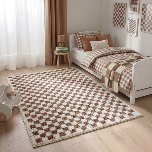 Moodi Shaggy Terra Pixelate Rug