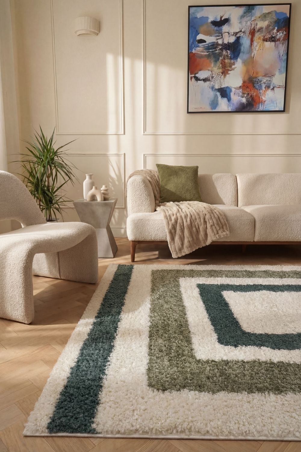 Moodi Shaggy Green Marina Rug