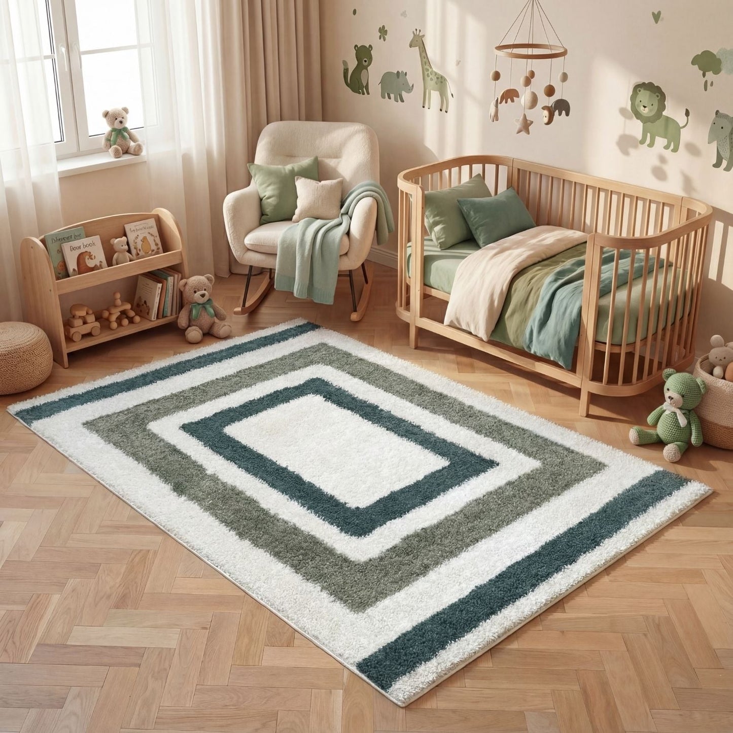 Moodi Shaggy Green Marina Rug