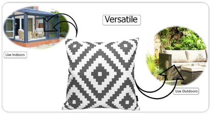 Nairobi Charcoal Waterproof Outdoor Cushions for Patio Garden Beach 17 x 17 inches Stylish Durable Easy to Clean by OLIVIA ROCCO