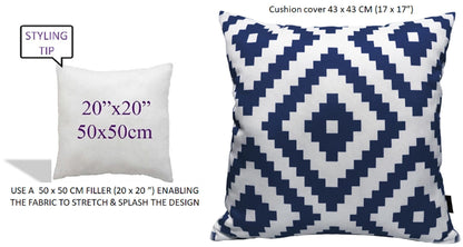 Nairobi Navy Waterproof Outdoor Cushions Weather-Resistant Decorative Pillows for Patio Garden Travel Beach Versatile Indoor Outdoor Use by OLIVIA ROCCO