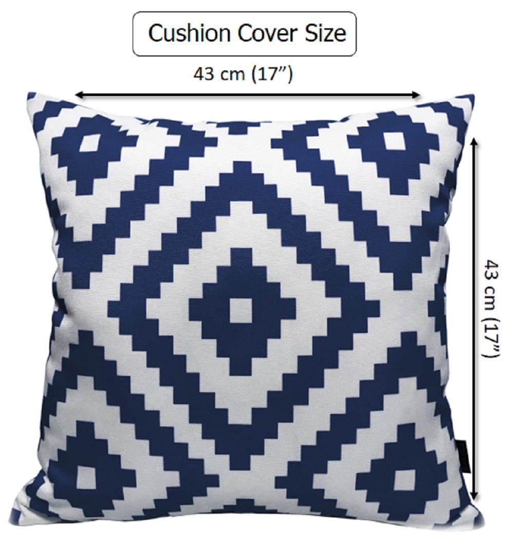 Nairobi Navy Waterproof Outdoor Cushions Weather-Resistant Decorative Pillows for Patio Garden Travel Beach Versatile Indoor Outdoor Use by OLIVIA ROCCO