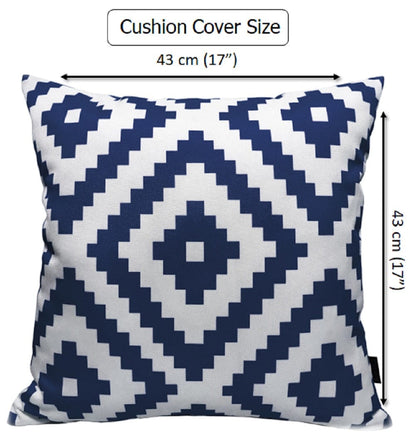 Nairobi Navy Waterproof Outdoor Cushions Weather-Resistant Decorative Pillows for Patio Garden Travel Beach Versatile Indoor Outdoor Use by OLIVIA ROCCO