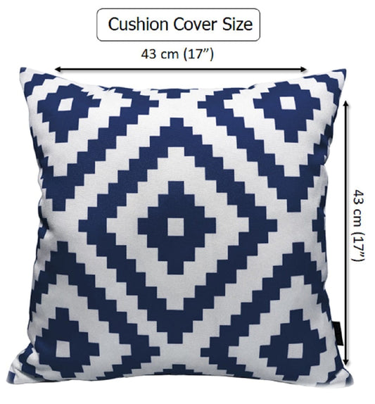 Nairobi Navy Waterproof Outdoor Cushions Weather-Resistant Decorative Pillows for Patio Garden Travel Beach Versatile Indoor Outdoor Use by OLIVIA ROCCO