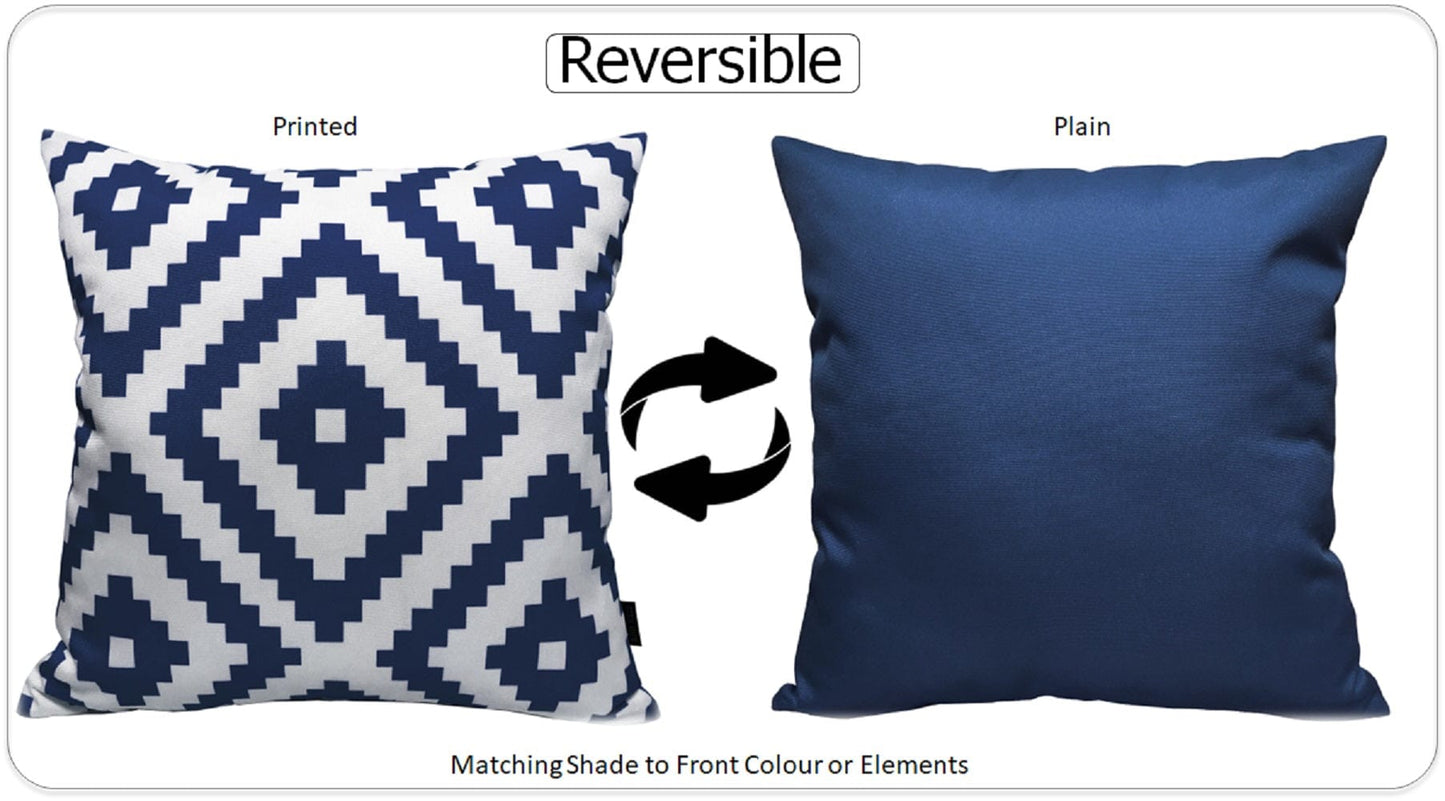 Nairobi Navy Waterproof Outdoor Cushions Weather-Resistant Decorative Pillows for Patio Garden Travel Beach Versatile Indoor Outdoor Use by OLIVIA ROCCO