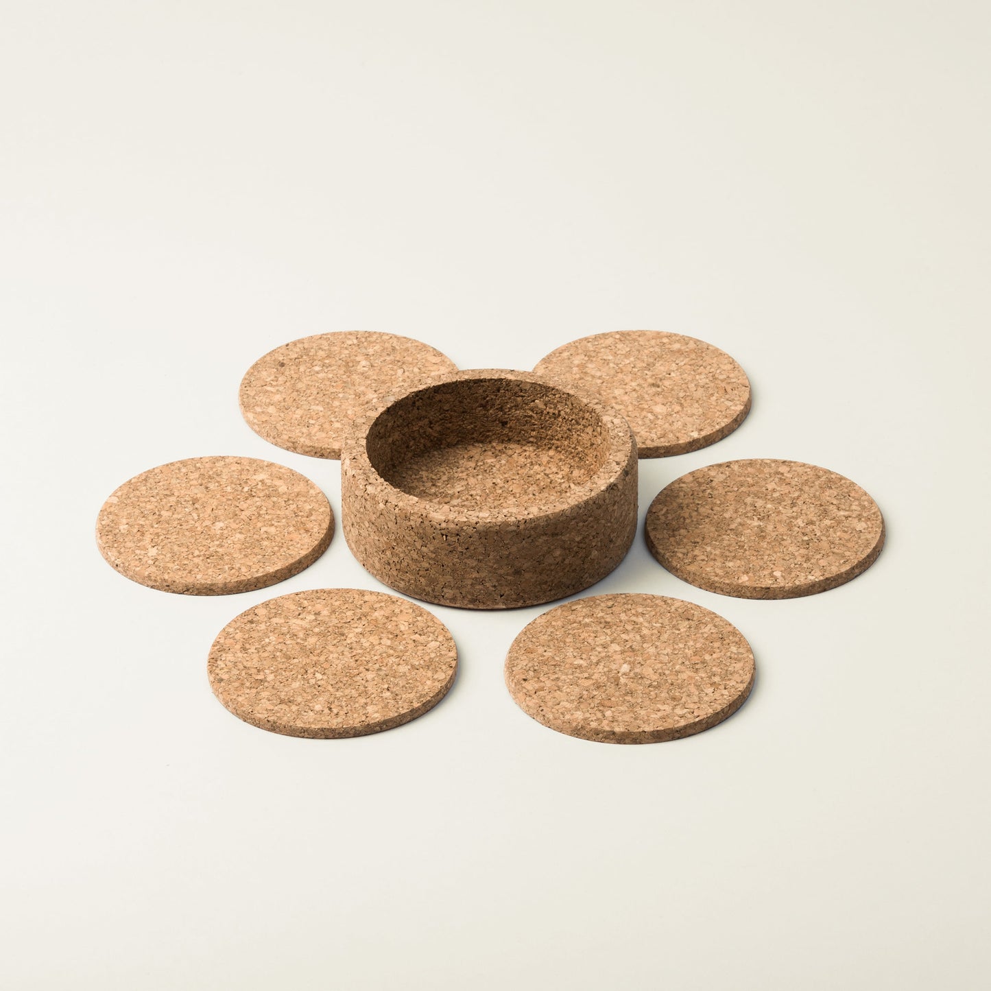 Cork Coaster Set with Bottle Holder | 6 Coasters | Made in Portugal