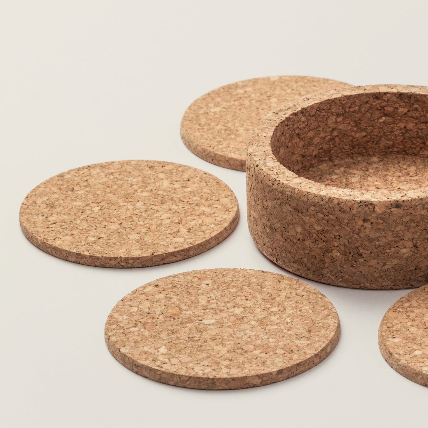 Cork Coaster Set with Bottle Holder | 6 Coasters | Made in Portugal