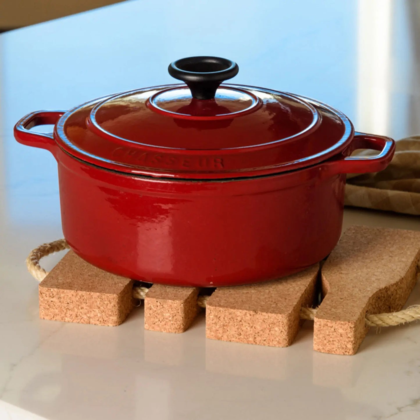 Cork Bottle Trivet with Rope Handles | Made in Portugal