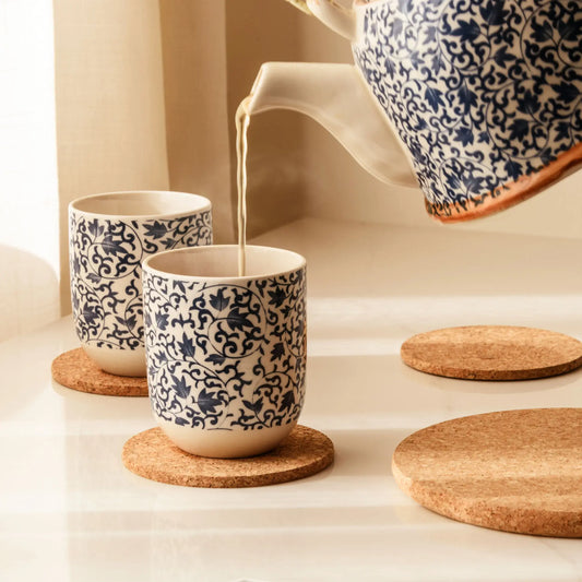 Natural Round Cork Coasters | Set of 6