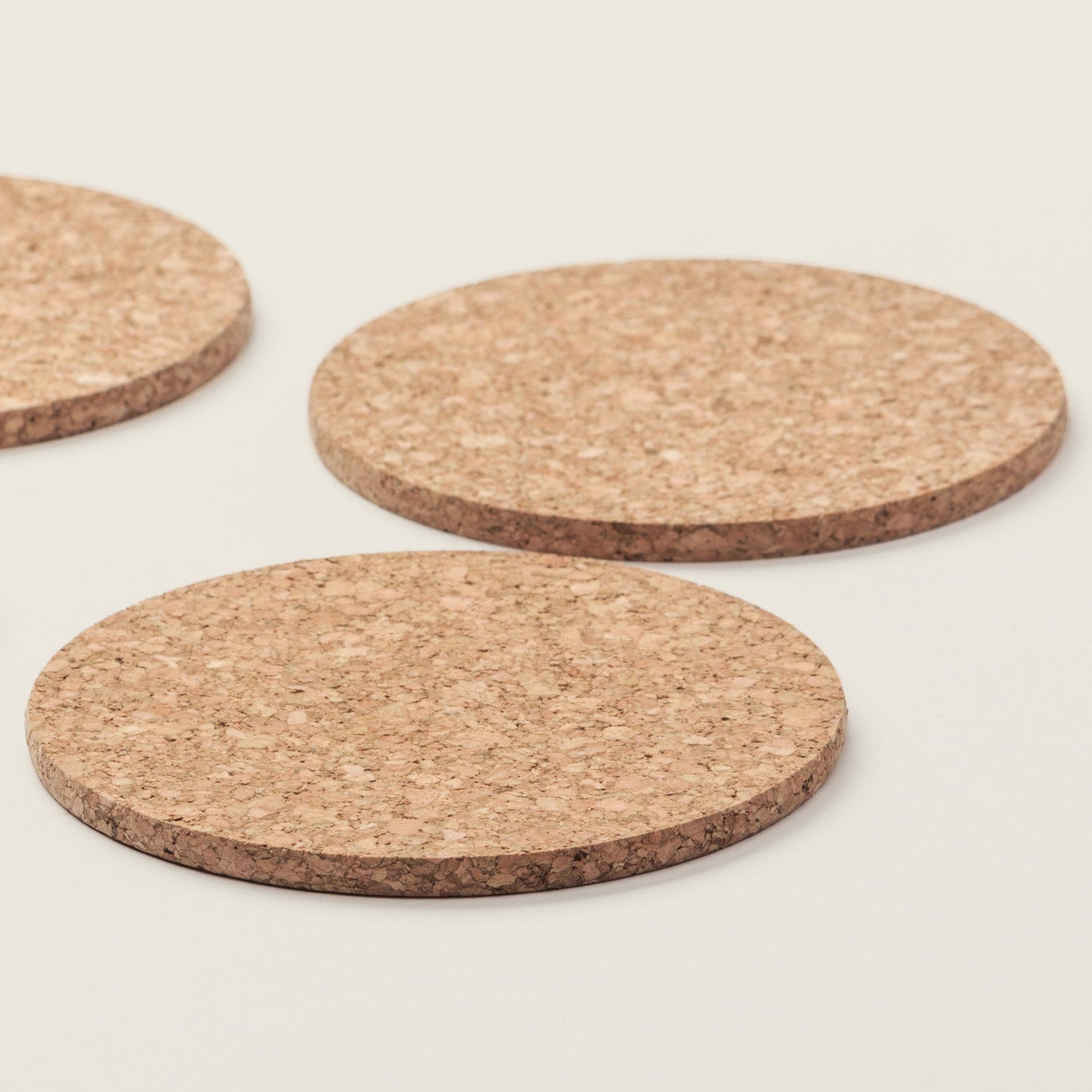 Natural Round Cork Coasters | Set of 6