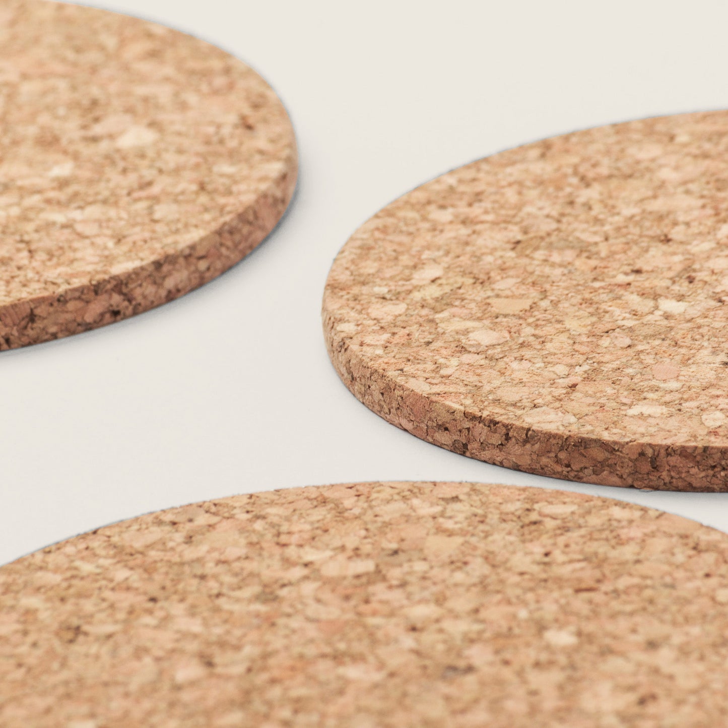 Natural Round Cork Coasters | Set of 6
