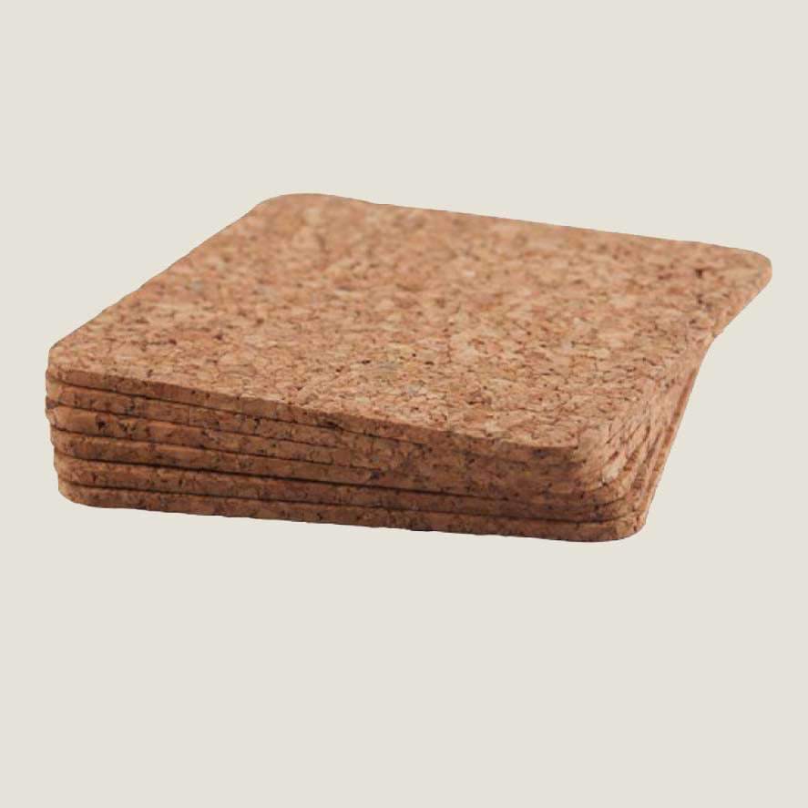 Natural Square Cork Coasters | Set of 4