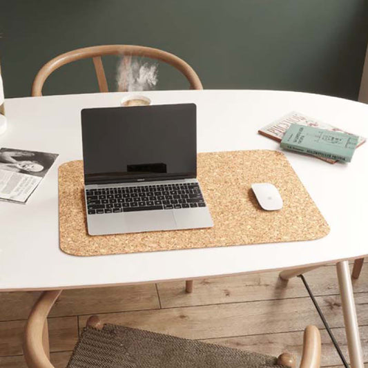 Natural Cork Desk Pad | Anti-Slip Recycled Rubber Base