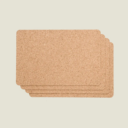 Natural Cork Placemats | Rectangular | Set of 4 | Made in Portugal