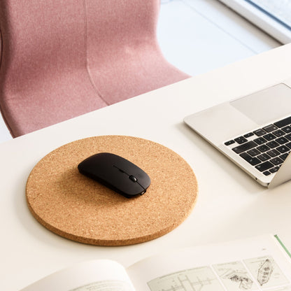 Natural Cork Round Mouse Pad | Wrist Support | Made in Portugal