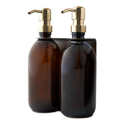 Nickel Double Wall Mounted Soap Dispenser