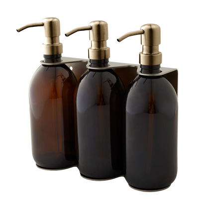 Nickel Triple Wall Mounted Soap Dispenser