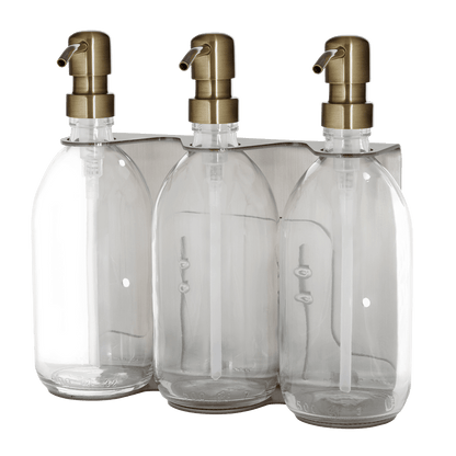 Nickel Triple Wall Mounted Soap Dispenser
