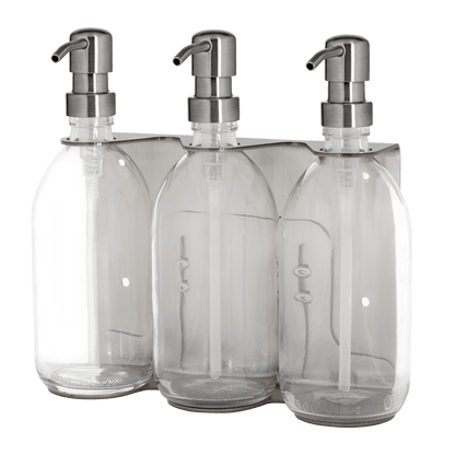 Nickel Triple Wall Mounted Soap Dispenser