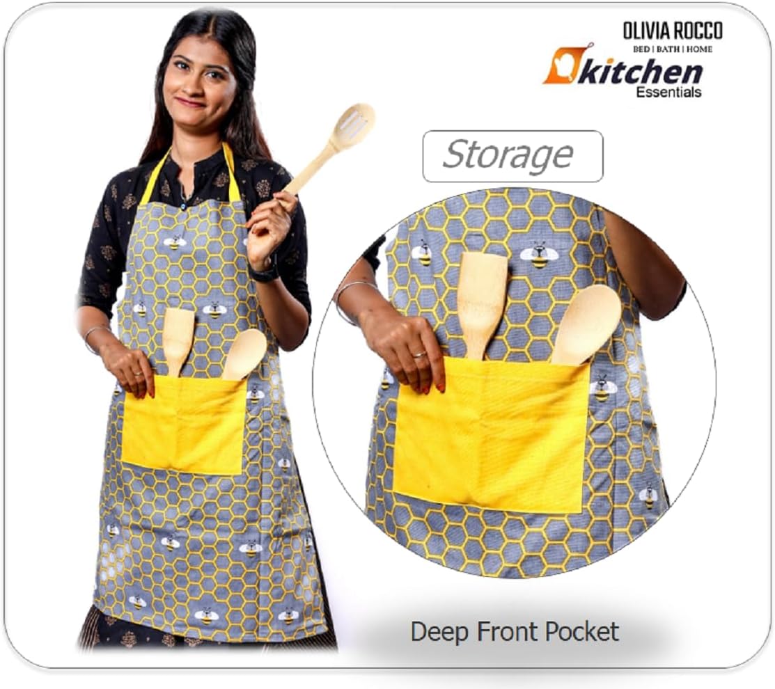 Olivia Rocco 5-Piece Kitchen Textile Set – Apron, Oven Mitt, Pot Holder & 2 Tea Towels