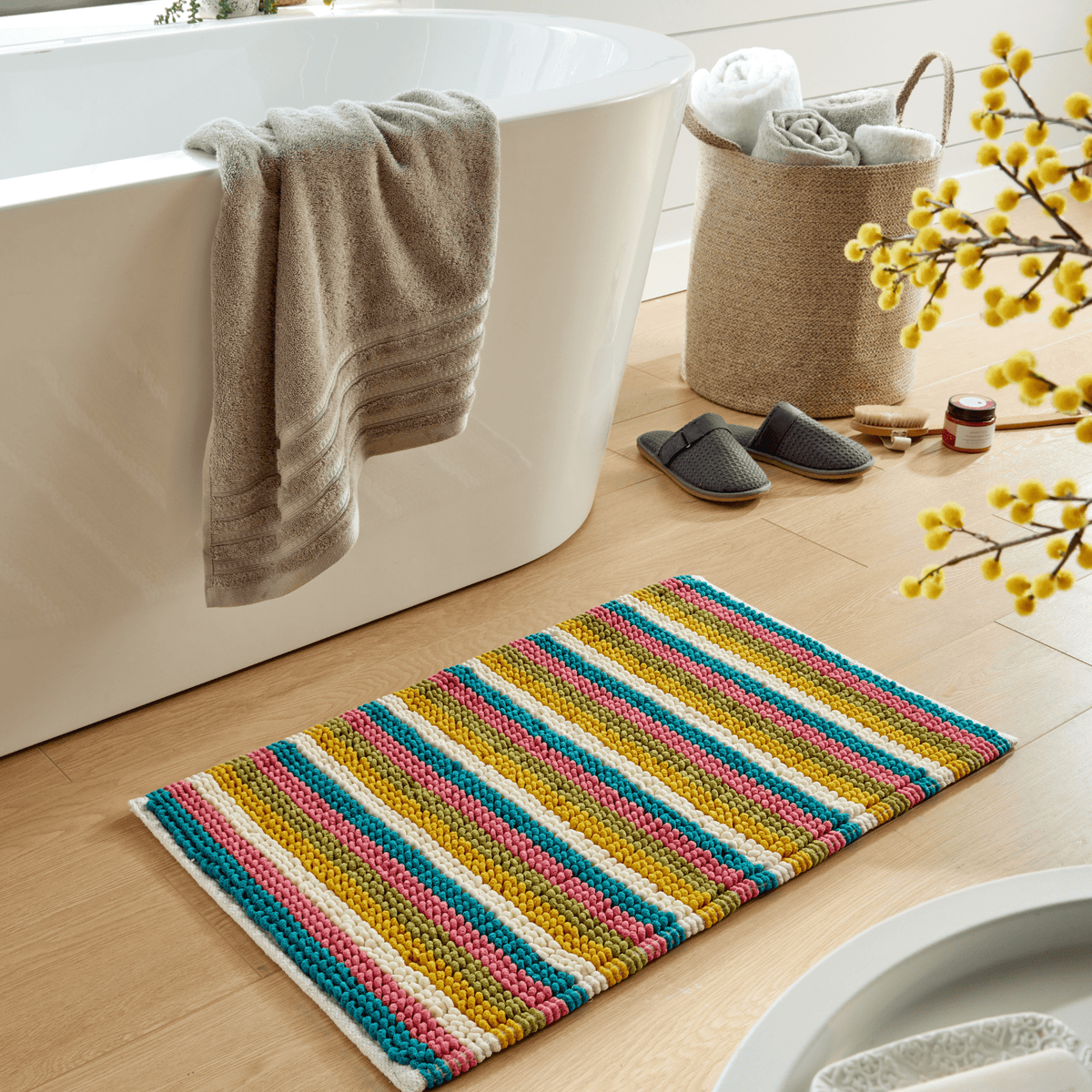Olivia Rocco Padstow Stripe Bath Mat 50 x 80 cm