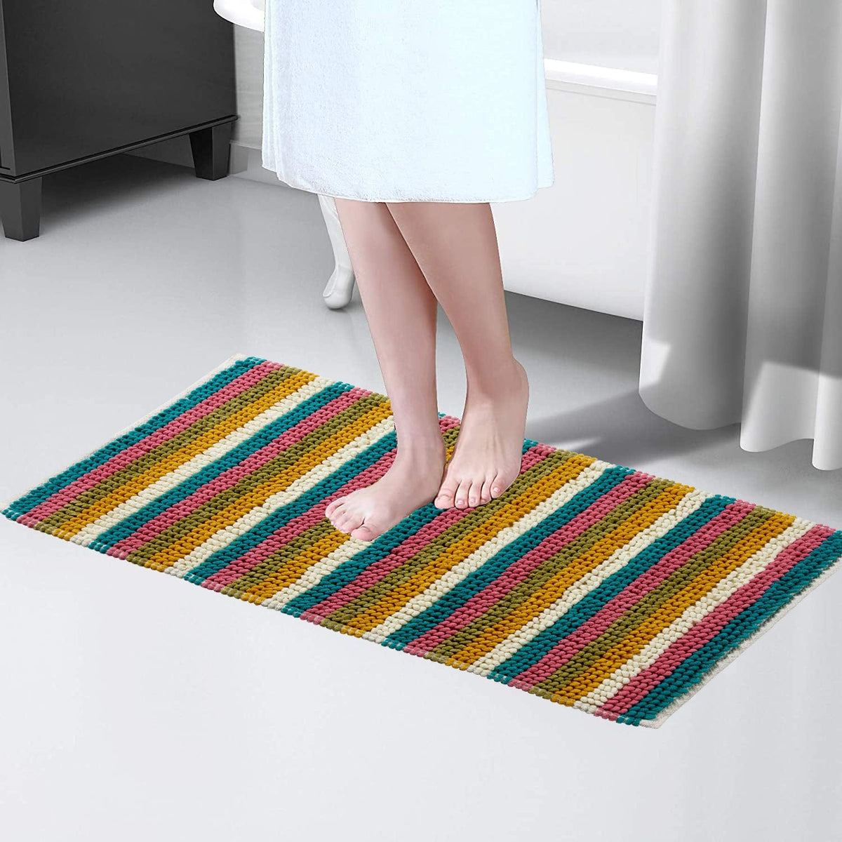 Olivia Rocco Padstow Stripe Bath Mat 50 x 80 cm