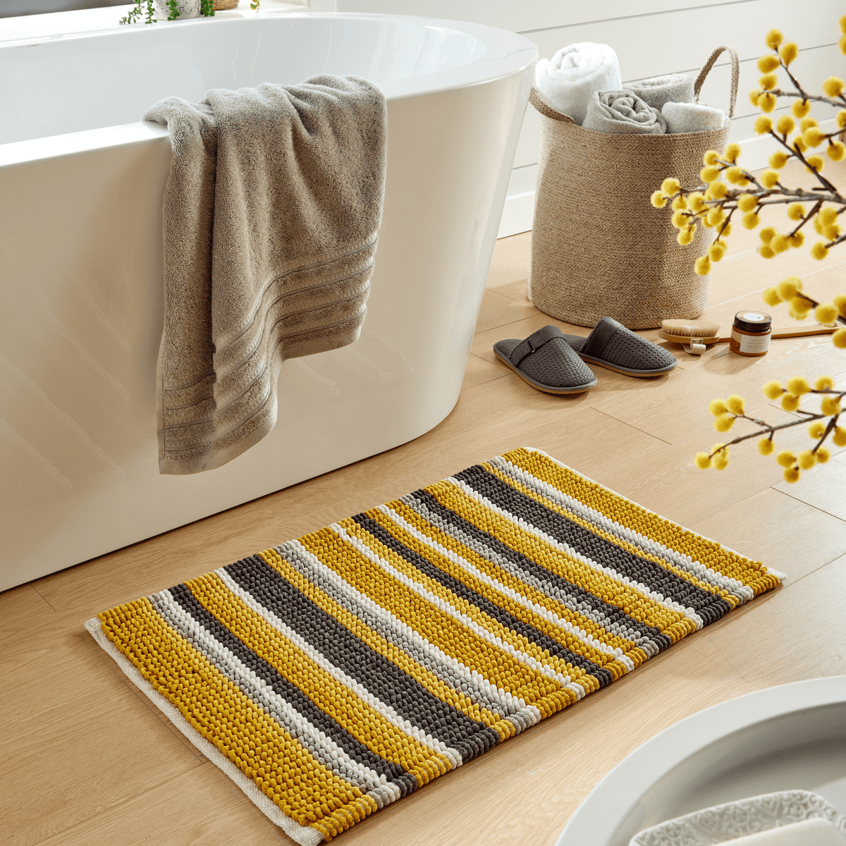 Olivia Rocco Padstow Stripe Bath Mat 50 x 80 cm