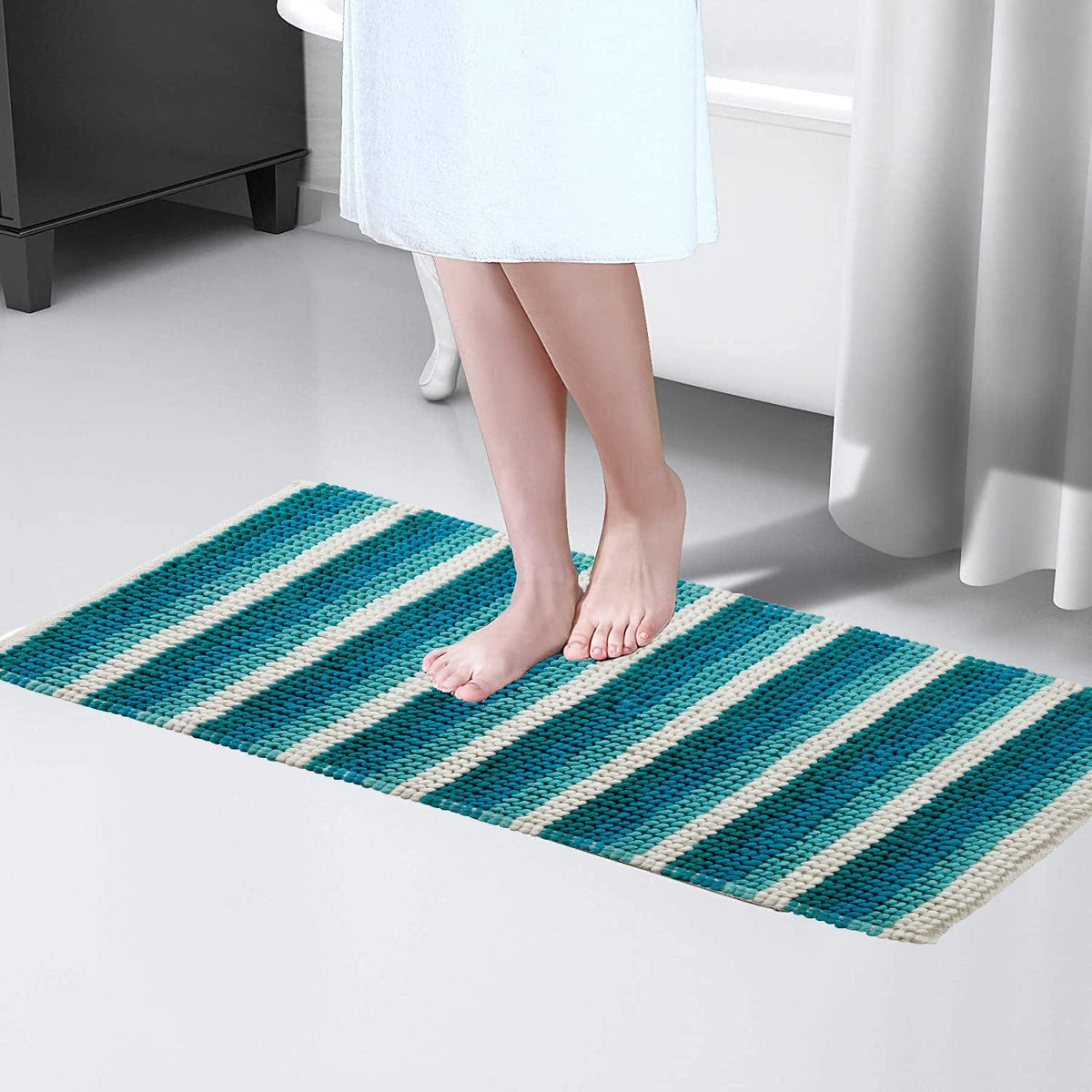 Olivia Rocco Padstow Stripe Bath Mat 50 x 80 cm