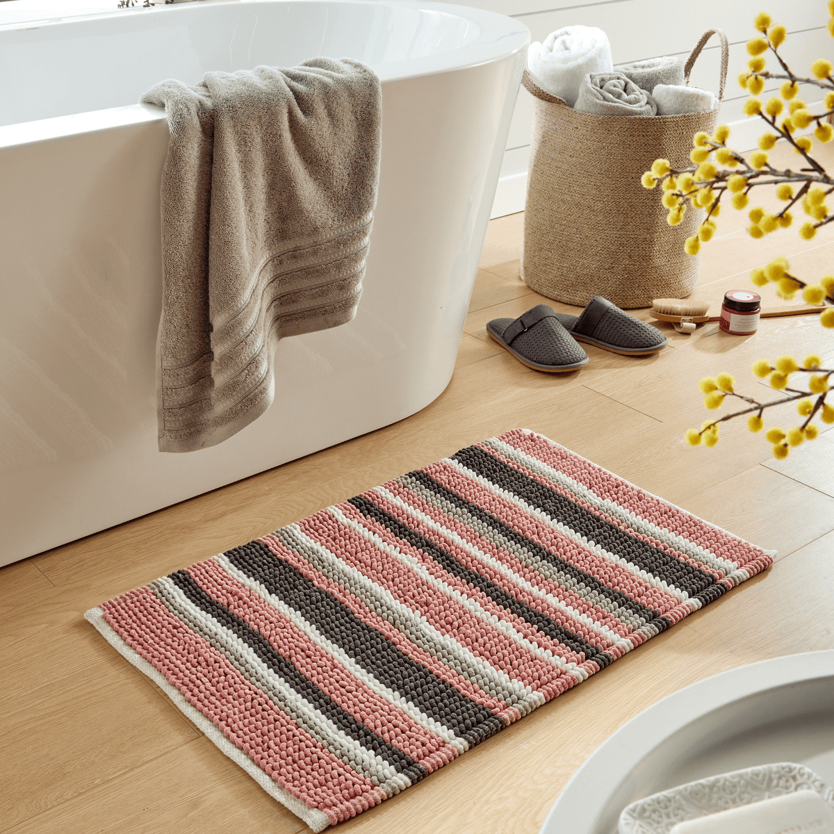 Olivia Rocco Padstow Stripe Bath Mat 50 x 80 cm