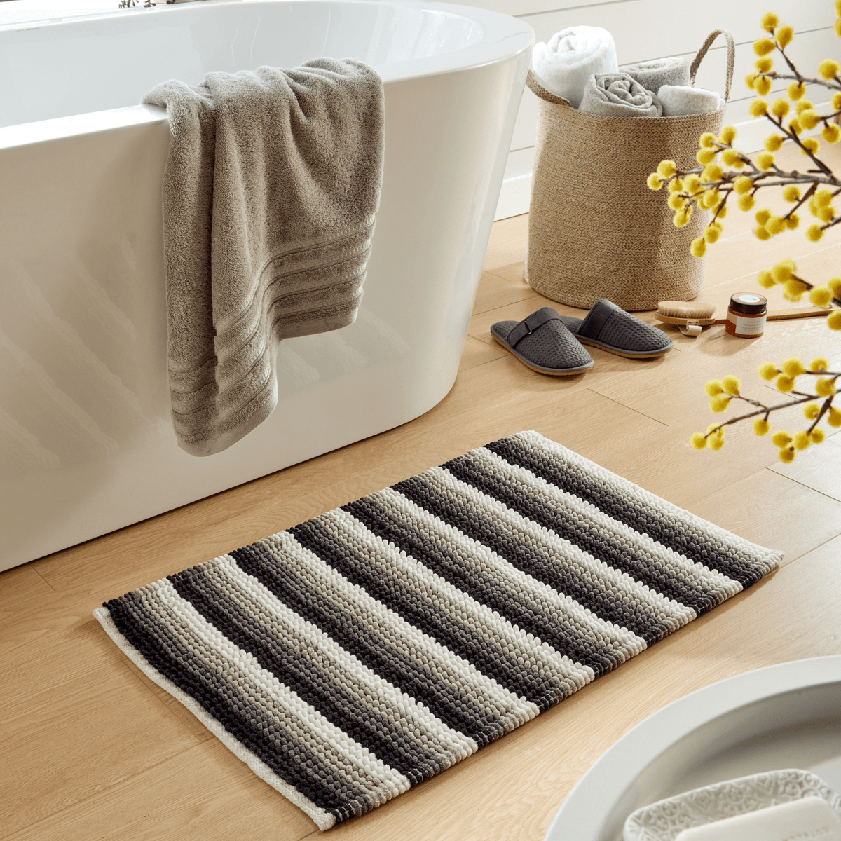 Olivia Rocco Padstow Stripe Bath Mat 50 x 80 cm