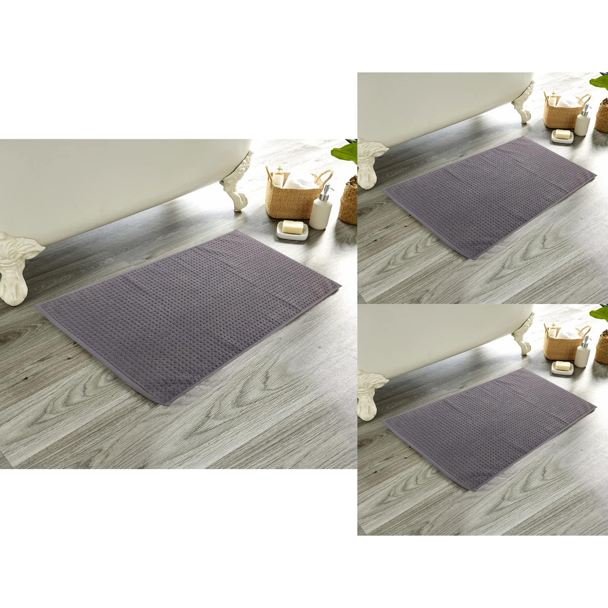 Olivia Rocco Cotton Pile Bath Mat Set of 3 – 50 x 80 cm
