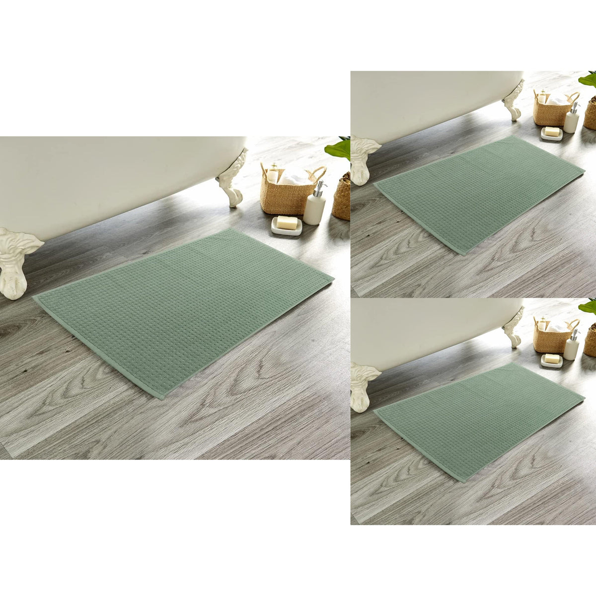 Olivia Rocco Cotton Pile Bath Mat Set of 3 – 50 x 80 cm