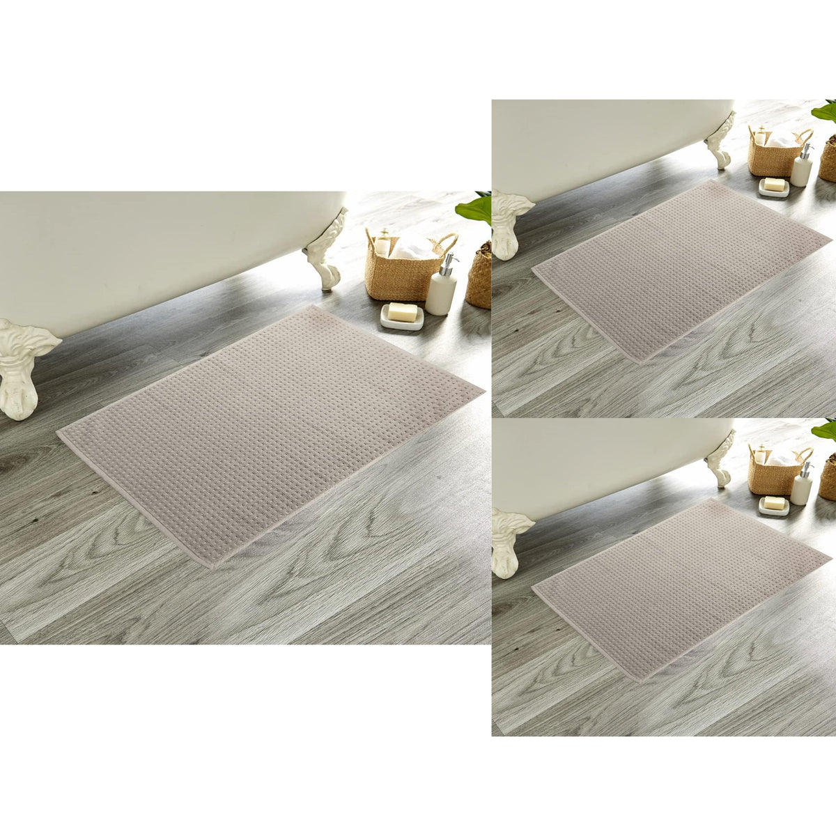 Olivia Rocco Cotton Pile Bath Mat Set of 3 – 50 x 80 cm