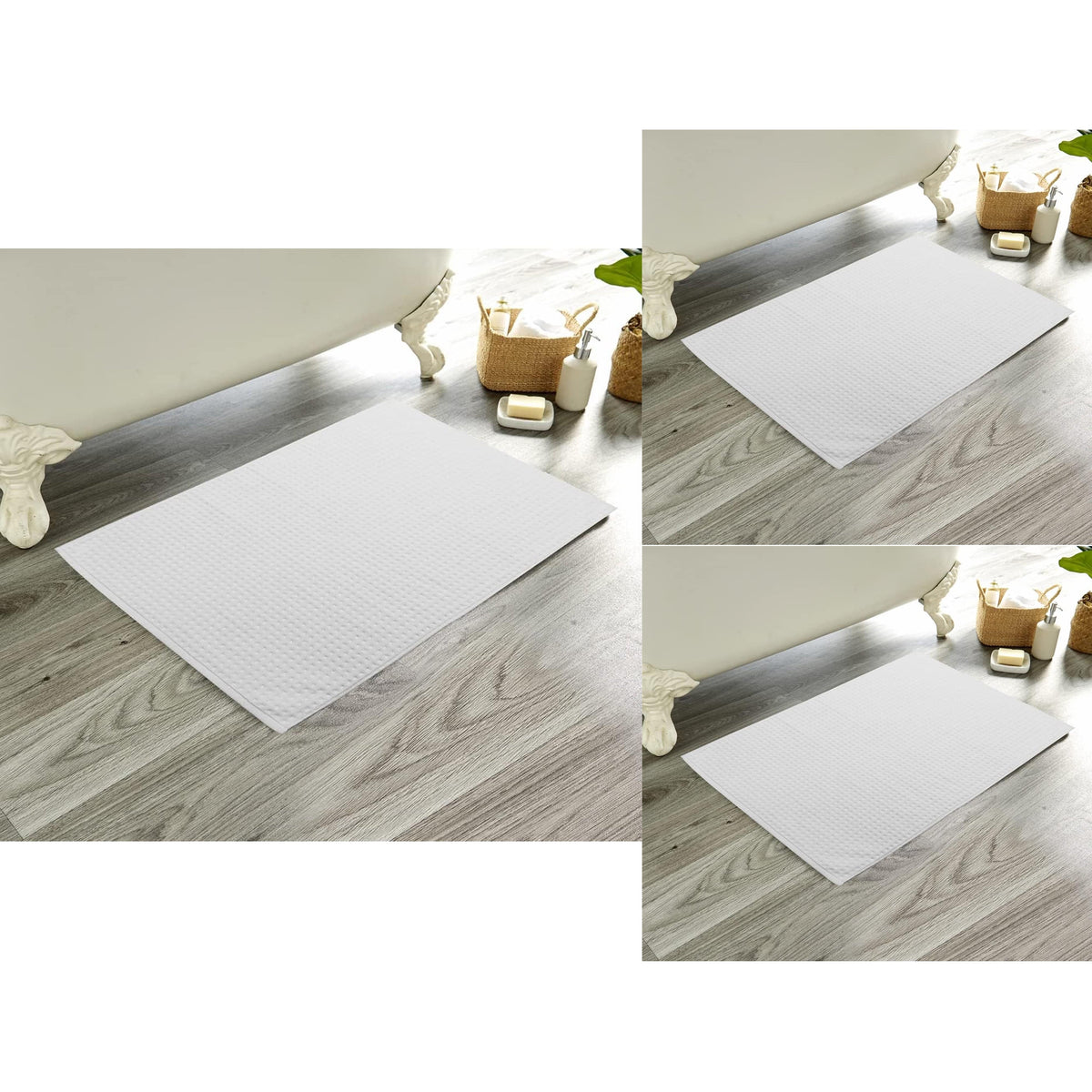 Olivia Rocco Cotton Pile Bath Mat Set of 3 – 50 x 80 cm
