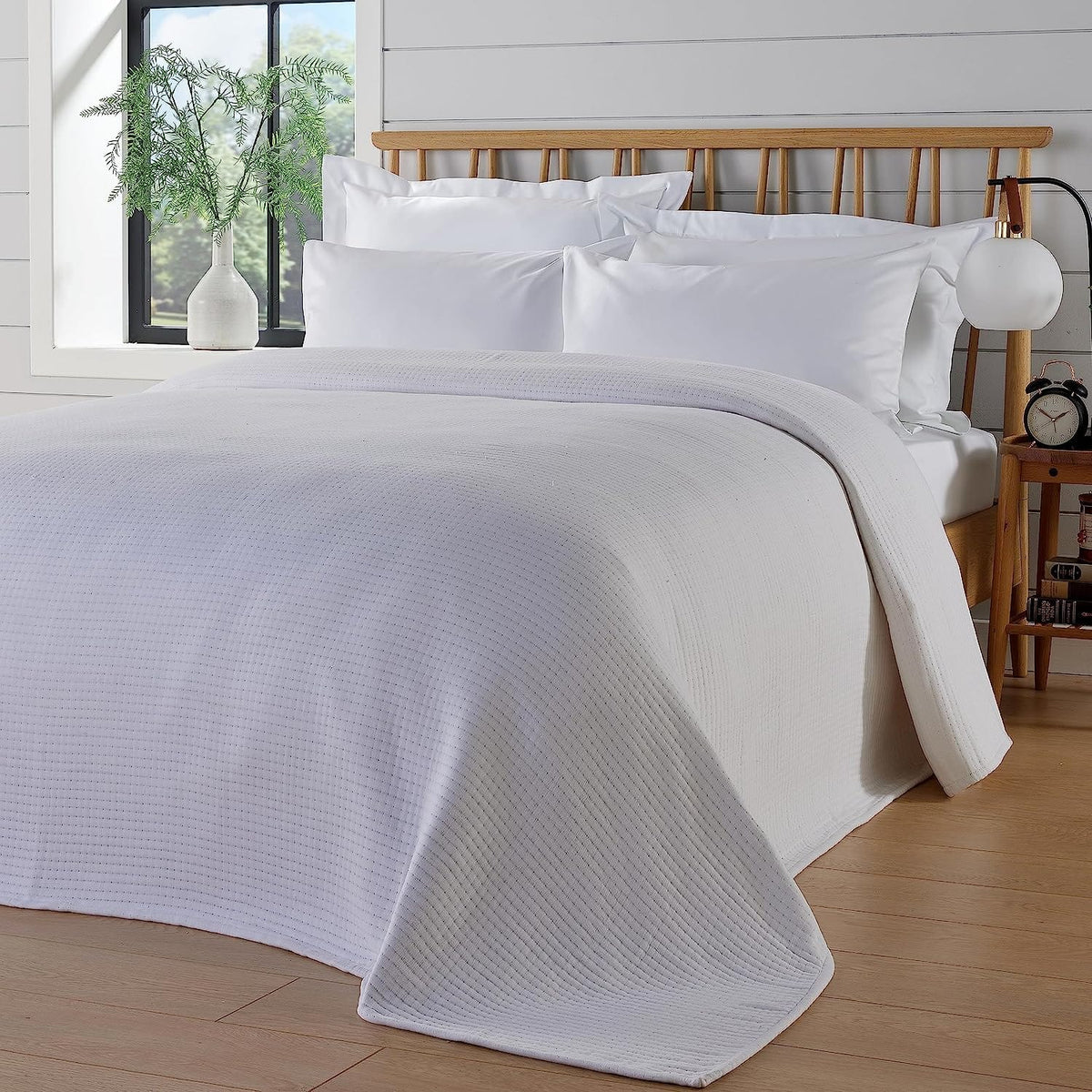 Olivia Rocco Hotel Collection Quilted Cotton Bedspread 240 x 260 cm
