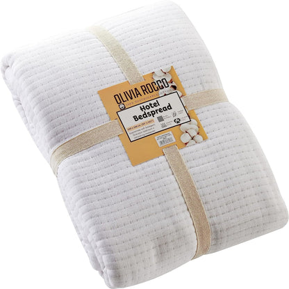 Olivia Rocco Hotel Collection Quilted Cotton Bedspread 240 x 260 cm