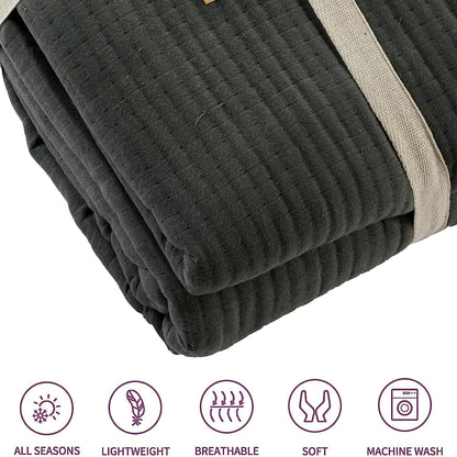 Olivia Rocco Hotel Collection Quilted Cotton Bedspread 240 x 260 cm