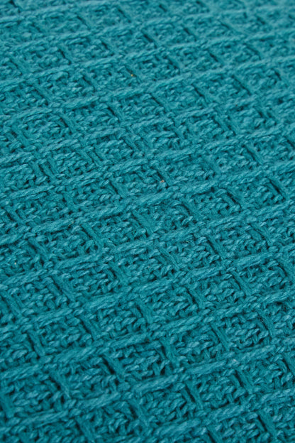 Olivia Rocco Lisbon Handwoven Honeycomb Cotton Cushion Cover