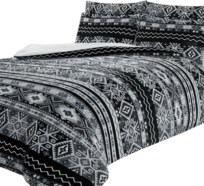 Olivia Rocco Aztec Teddy Fleece Reversible Duvet Cover Set