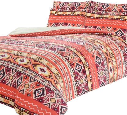 Olivia Rocco Aztec Teddy Fleece Reversible Duvet Cover Set