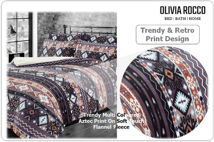 Olivia Rocco Aztec Teddy Fleece Reversible Duvet Cover Set