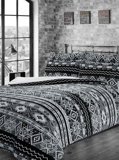 Olivia Rocco Aztec Teddy Fleece Reversible Duvet Cover Set