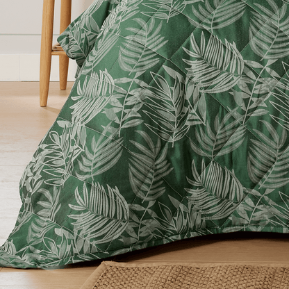 Olivia Rocco Leaf Jacquard Reversible Cotton Blend Duvet Cover Set with Pillowcases