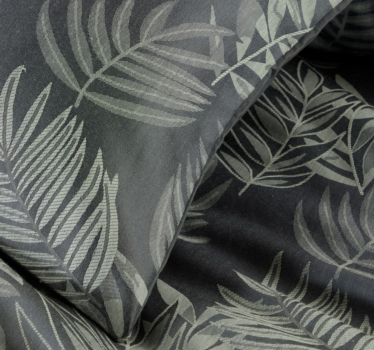 Olivia Rocco Leaf Jacquard Reversible Cotton Blend Duvet Cover Set with Pillowcases