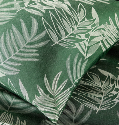 Olivia Rocco Leaf Jacquard Reversible Cotton Blend Duvet Cover Set with Pillowcases